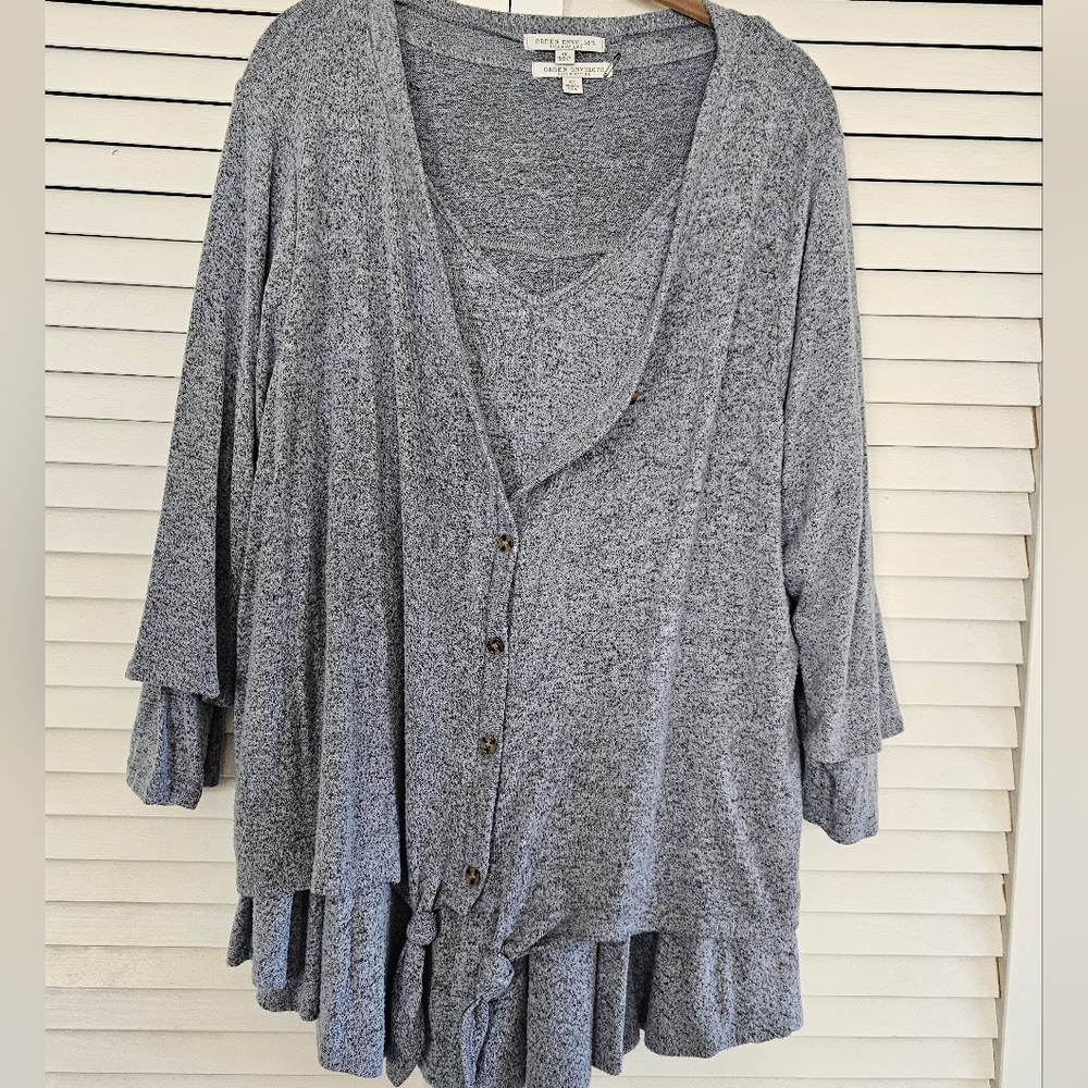 Layers and comfort Blue Top and Cardigan